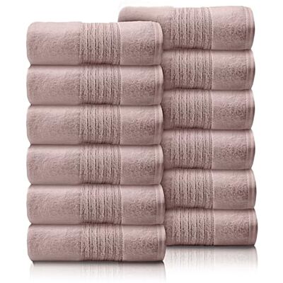 GC GAVENO CAVAILIA 12 Pack Face Towels Set (30x30 CM) Cotton Face Cloths Quick Drying & Highly Absorbent Fingertip Towel Washcloth For Bathroom, Spa, Gym Towels Blush Pink GC GAVENO CAVAILIA 12 Pack Face Towels Set (30x30 CM) Cotton Face Cloths Quick Drying & Highly Absorbent Fingertip Towel Washcloth For Bathroom, Spa, Gym Towels Blush Pink