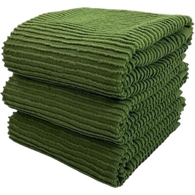 Serafina Home Avocado Forest Green Kitchen Hand Dish Towels: Oversized 28" x 18",100% Cotton Cloth Soft Cleaning Drying Absorbent Ribbed Design, Set of 3 Multipurpose for Everyday Use (Moss Green) Serafina Home Avocado Forest Green Kitchen Hand Dish Towels: Oversized 28" x 18",100% Cotton Cloth Soft Cleaning Drying Absorbent Ribbed Design, Set of 3 Multipurpose for Everyday Use (Moss Green)