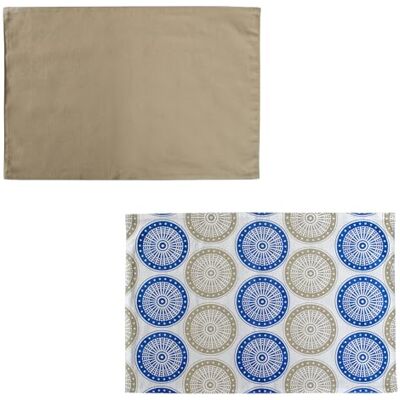 Evviva COMPANY SRL Provence Set of 2 Cotton Placemats, 33 x 48 cm, White/Blue, Machine Washable, Ideal to Protect Your Table and Decorate Your Table with Style and Elegance Evviva COMPANY SRL Provence Set of 2 Cotton Placemats, 33 x 48 cm, White/Blue, Machine Washable, Ideal to Protect Your Table and Decorate Your Table with Style and Elegance