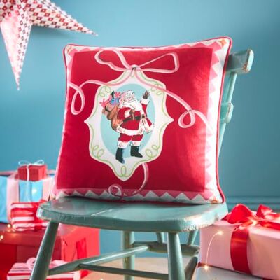 Fusion Christmas Vintage Frames Red Filled Cushion, 43 x 43cm, Recycled Polyester, Microfibre Pad Fusion Christmas Vintage Frames Red Filled Cushion, 43 x 43cm, Recycled Polyester, Microfibre Pad
