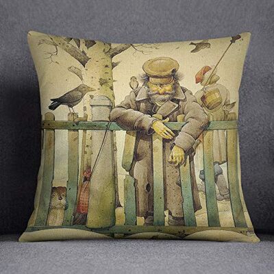 Bonamaison Decorative Cushion Cover, Cotton Polyester, Multicolor, 45X45 Bonamaison Decorative Cushion Cover, Cotton Polyester, Multicolor, 45X45