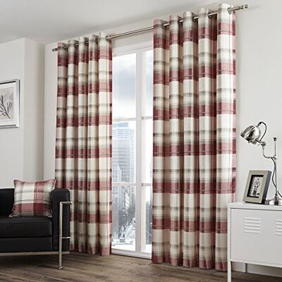 Fusion Red Tartan Curtains 66" x 54" 100% Cotton 2 Panels Ruby Red Check Curtains Burgundy Plaid Curtains Red Curtains for Living Room and Bedroom Fusion Red Tartan Curtains 66" x 54" 100% Cotton 2 Panels Ruby Red Check Curtains Burgundy Plaid Curtains Red Curtains for Living Room and Bedroom