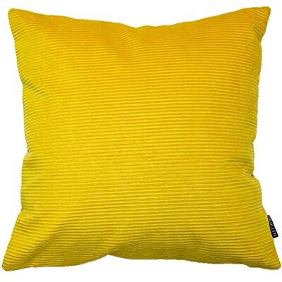 Paoletti Munich Ribbed Corduroy Cushion Cover - Yellow - One Size Paoletti Munich Ribbed Corduroy Cushion Cover - Yellow - One Size