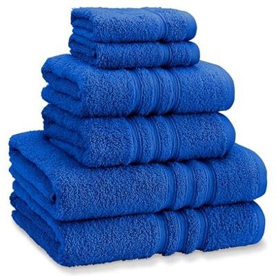 Catherine Lansfield Zero Twist Cotton 6 Piece Towel Bale Set Cobalt Blue Catherine Lansfield Zero Twist Cotton 6 Piece Towel Bale Set Cobalt Blue