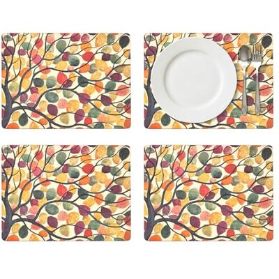 Pimpernel Set of 4 Placemats Cork-Backed Table Mats, With Exclusive Dancing Branches Art Print Design, Stain & Heat Resistant to Protect Surfaces, 40.1 x 29.8cm Pimpernel Set of 4 Placemats Cork-Backed Table Mats, With Exclusive Dancing Branches Art Print Design, Stain & Heat Resistant to Protect Surfaces, 40.1 x 29.8cm