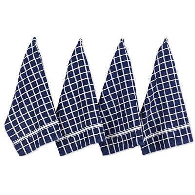 DII 100% Cotton, Machine Washable, Ultra Absorbant, Basic Everyday 16 x 26 Terry Kitchen Dish towel, Set of 4- Nautical Blue Check DII 100% Cotton, Machine Washable, Ultra Absorbant, Basic Everyday 16 x 26 Terry Kitchen Dish towel, Set of 4- Nautical Blue Check