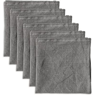 linendo 100% Pure Linen Dinner Cloth Napkins 15 x 15 Inch Taupe Grey Set of 6 Pack European Flax Natural Fabric Washable for Home and Kitchen linendo 100% Pure Linen Dinner Cloth Napkins 15 x 15 Inch Taupe Grey Set of 6 Pack European Flax Natural Fabric Washable for Home and Kitchen