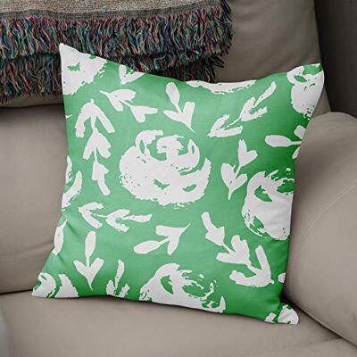 Bonamaison Decorative Cushion Cover, Polycotton, Green, Standard Bonamaison Decorative Cushion Cover, Polycotton, Green, Standard