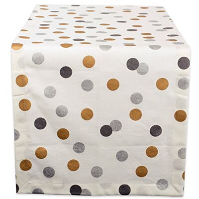 DII Metallic Fabric Kitchen Décor, Cotton, Silver & Gold Polka Dot Confetti, 108" x 14" (Runner) DII Metallic Fabric Kitchen Décor, Cotton, Silver & Gold Polka Dot Confetti, 108" x 14" (Runner)