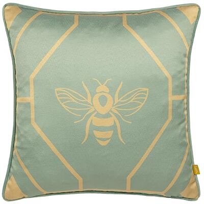 Furn. Bee Deco Geometric Feather Filled Cushion - Green - Size 43 Cm X 43 Cm Furn. Bee Deco Geometric Feather Filled Cushion - Green - Size 43 Cm X 43 Cm