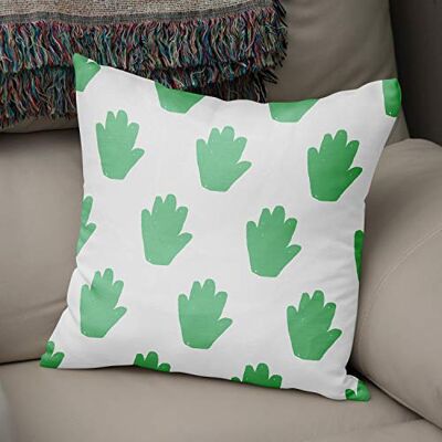 Bonamaison Decorative Cushion Cover, Polycotton, Green, Standard Bonamaison Decorative Cushion Cover, Polycotton, Green, Standard