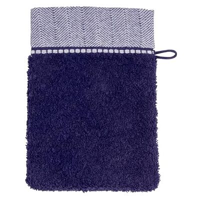 Möve Brooklyn Plain Wash Mitt with Herringbone Border 15 x 20 cm 85% Cotton / 10% Viscose / 5% Linen Deep Sea Möve Brooklyn Plain Wash Mitt with Herringbone Border 15 x 20 cm 85% Cotton / 10% Viscose / 5% Linen Deep Sea