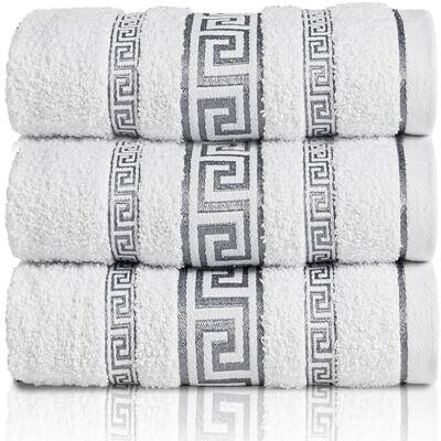 GC GAVENO CAVAILIA Greek Bath Sheet Pack Of 3 100% Egyptian Cotton Towels Bath Sheets Extra Large Soft Highly Absorbent Quick Dry Towel (90x150 cm) 550 GSM Towels For Bathroom White GC GAVENO CAVAILIA Greek Bath Sheet Pack Of 3 100% Egyptian Cotton Towels Bath Sheets Extra Large Soft Highly Absorbent Quick Dry Towel (90x150 cm) 550 GSM Towels For Bathroom White