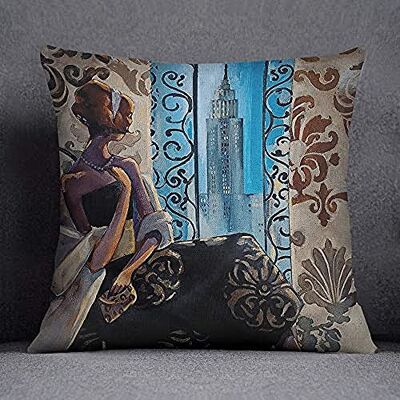 Bonamaison Decorative Cushion Cover, Cotton Polyester, Multicolor, 45X45 Bonamaison Decorative Cushion Cover, Cotton Polyester, Multicolor, 45X45