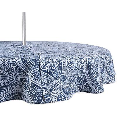 DII Outdoor Table Linens Blue Paisley, 60" Round, Seats 4 to 6 People DII Outdoor Table Linens Blue Paisley, 60" Round, Seats 4 to 6 People
