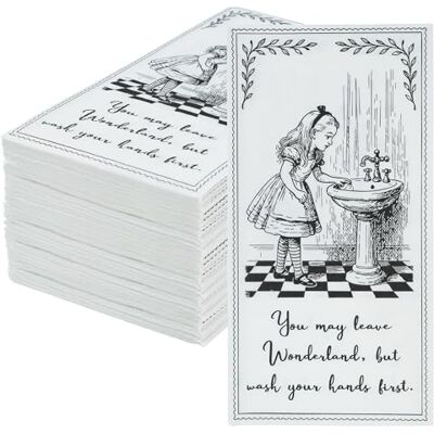 Talking Tables 60 x Alice in Wonderland Paper Guest Towels 40 x 40cm Unfolded Disposable Guest Towels for Bathroom, Birthday Tea Parties, Decorative Paper Hand Towel for Weddings, 10 x 20cm Folded Talking Tables 60 x Alice in Wonderland Paper Guest Towels 40 x 40cm Unfolded Disposable Guest Towels for Bathroom, Birthday Tea Parties, Decorative Paper Hand Towel for Weddings, 10 x 20cm Folded
