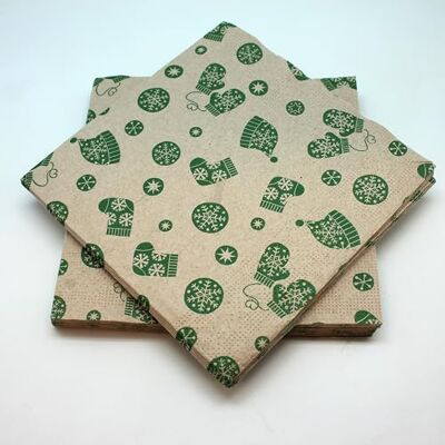 Le Nappage 20 Green Cotton Cotton Napkins, 33 x 33 cm Le Nappage 20 Green Cotton Cotton Napkins, 33 x 33 cm