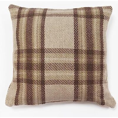 StylemyBedroom Rapport Home Highland Check 100% Cotton Square Cushion Cover 43 x 43cm Cream, Natiral StylemyBedroom Rapport Home Highland Check 100% Cotton Square Cushion Cover 43 x 43cm Cream, Natiral