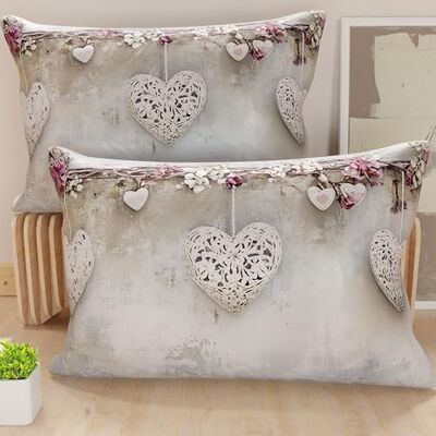 PETTI Artigiani Italiani Pair of Pillow Cases 30 x 50 cm in Microfibre, Cushions for Bedroom Furniture, Sofa, Living Room, Set of 2 Cushion Covers, Shabby 327 Pillowcase, 100% Made in Italy PETTI Artigiani Italiani Pair of Pillow Cases 30 x 50 cm in Microfibre, Cushions for Bedroom Furniture, Sofa, Living Room, Set of 2 Cushion Covers, Shabby 327 Pillowcase, 100% Made in Italy