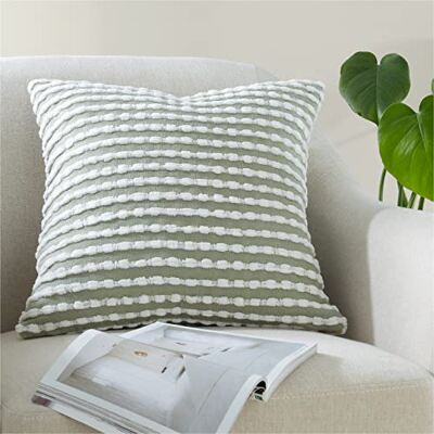 Catherine Lansfield Stab Stitch 43x43cm Cushion Cover Sage Green Catherine Lansfield Stab Stitch 43x43cm Cushion Cover Sage Green