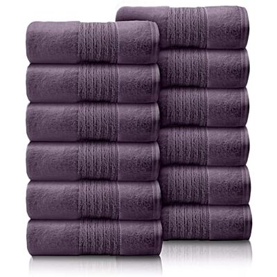 GC GAVENO CAVAILIA 12 Pack Face Towels Set (30x30 CM) Cotton Face Cloths Quick Drying & Highly Absorbent Fingertip Towel Washcloth For Bathroom, Spa, Gym Towels Purple GC GAVENO CAVAILIA 12 Pack Face Towels Set (30x30 CM) Cotton Face Cloths Quick Drying & Highly Absorbent Fingertip Towel Washcloth For Bathroom, Spa, Gym Towels Purple