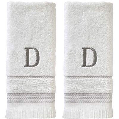 SKL Home Hand Towel Set, D, Cotton, White, 16x26 SKL Home Hand Towel Set, D, Cotton, White, 16x26