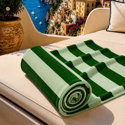 PETTI Artigiani Italiani Microfibre Beach Towel, Beach or Pool Towel, Beach Towel, Large 90 x 180 cm, Dark Green Stripes Sage PETTI Artigiani Italiani Microfibre Beach Towel, Beach or Pool Towel, Beach Towel, Large 90 x 180 cm, Dark Green Stripes Sage