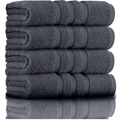 GC GAVENO CAVAILIA 100% Ringspun Cotton Bath Towels, Luxury 550 GSM Zero Twist Towel Sheets, Charcoal, 50x80 Hand Towel GC GAVENO CAVAILIA 100% Ringspun Cotton Bath Towels, Luxury 550 GSM Zero Twist Towel Sheets, Charcoal, 50x80 Hand Towel