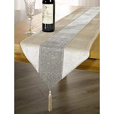 OZXCHIXU (TM 32x185cm European Style Luxury Flannel Sequin Table Runner Wedding Party Banquet Decoration (beige) OZXCHIXU (TM 32x185cm European Style Luxury Flannel Sequin Table Runner Wedding Party Banquet Decoration (beige)
