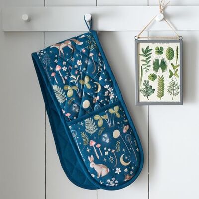Catherine Lansfield Enchanted Twilight Animals Cotton Kitchen Double Oven Glove Navy Blue Catherine Lansfield Enchanted Twilight Animals Cotton Kitchen Double Oven Glove Navy Blue