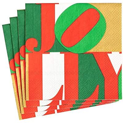 Caspari Holly Jolly Paper Cocktail Napkins 20 Per Package Caspari Holly Jolly Paper Cocktail Napkins 20 Per Package