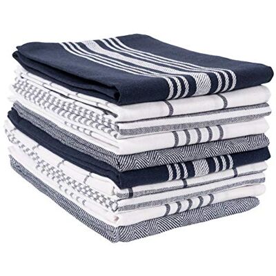 KAF Home Kitchen Towels Bulk Multipurpose Microfiber Drying Cotton Towel & Absorbent Thick Tea Kitchen Cloth Pack of 10 (Navy) KAF Home Kitchen Towels Bulk Multipurpose Microfiber Drying Cotton Towel & Absorbent Thick Tea Kitchen Cloth Pack of 10 (Navy)