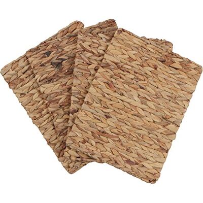 Trademark Innovations 16"x 12" Rectangular Woven Indoor or Outdoor Placemats of Natural Water Hyacinth (Set of 4) Trademark Innovations 16"x 12" Rectangular Woven Indoor or Outdoor Placemats of Natural Water Hyacinth (Set of 4)