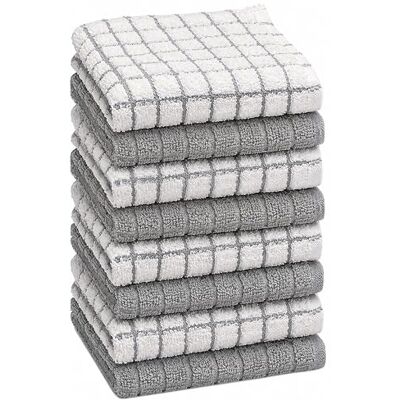 Bumble Towels Bumble Premium Cotton Dish Cloths (12" x 12") Grey Check Design Highly Absorbent Natural Ring Spun Cotton Kitchen Dish Towel Set 380 GSM 8 Pack Bumble Towels Bumble Premium Cotton Dish Cloths (12" x 12") Grey Check Design Highly Absorbent Natural Ring Spun Cotton Kitchen Dish Towel Set 380 GSM 8 Pack