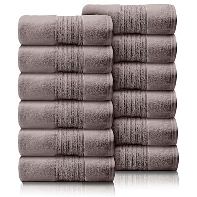 GC GAVENO CAVAILIA 12 Pack Face Towels Set (30x30 CM) Cotton Face Cloths Quick Drying & Highly Absorbent Fingertip Towel Washcloth For Bathroom, Spa, Gym Towels Silver/Grey GC GAVENO CAVAILIA 12 Pack Face Towels Set (30x30 CM) Cotton Face Cloths Quick Drying & Highly Absorbent Fingertip Towel Washcloth For Bathroom, Spa, Gym Towels Silver/Grey