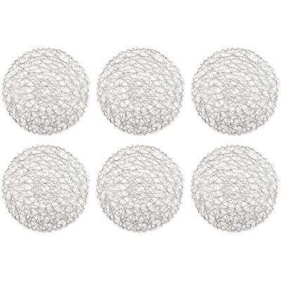 DII Holiday or Event Decor, Paper, Silver, Reversible Round Placemat Set, 15" Dia DII Holiday or Event Decor, Paper, Silver, Reversible Round Placemat Set, 15" Dia