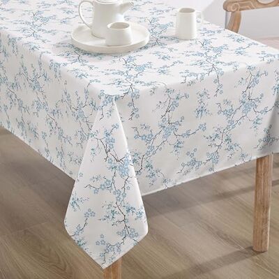 Laura Ashley Decorative Tablecloth, Wrinkle and Stain Resistant, Spillproof Water Repellent, Easy Care Washable Polyester Fabric for Dining, Kitchen, Holiday and Party, 60" x 120", Oriental Blossom Laura Ashley Decorative Tablecloth, Wrinkle and Stain Resistant, Spillproof Water Repellent, Easy Care Washable Polyester Fabric for Dining, Kitchen, Holiday and Party, 60" x 120", Oriental Blossom