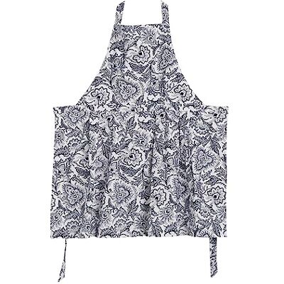 Vera Bradley Women's Lightweight Cotton Apron, Java Navy & White Recycled Cotton, One Size Vera Bradley Women's Lightweight Cotton Apron, Java Navy & White Recycled Cotton, One Size