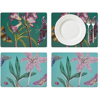 Pimpernel Portmeirion x Botanic Garden Flora & Fauna Large Placemats Set of 4, Cork Backed Table Mats, Heat & Stain Resistant Table Protection, Butterfly Floral Design, 40 x 30 cm Pimpernel Portmeirion x Botanic Garden Flora & Fauna Large Placemats Set of 4, Cork Backed Table Mats, Heat & Stain Resistant Table Protection, Butterfly Floral Design, 40 x 30 cm