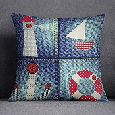 Bonamaison Decorative Cushion Cover, Cotton Polyester, Multicolor, 45x45 Bonamaison Decorative Cushion Cover, Cotton Polyester, Multicolor, 45x45