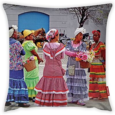 Bonamaison Decorative Cushion Cover, Cotton Polyester, Multicolor, 45x45 Bonamaison Decorative Cushion Cover, Cotton Polyester, Multicolor, 45x45