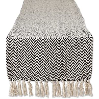 DII Woven Basic Tabletop Collection, Chevron Table Runner, 15x72, Black DII Woven Basic Tabletop Collection, Chevron Table Runner, 15x72, Black