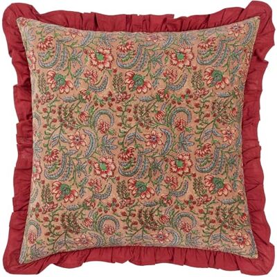Paoletti Haven Floral Cotton Velvet Cushion Cover - Rose - Size 50 Cm X 50 Cm Paoletti Haven Floral Cotton Velvet Cushion Cover - Rose - Size 50 Cm X 50 Cm