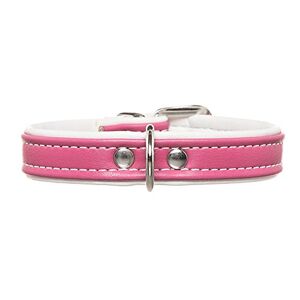 HUNTER Modern Art Nickel-Plated Faux Leather Collar, 20, 23 cm, Pink/White
