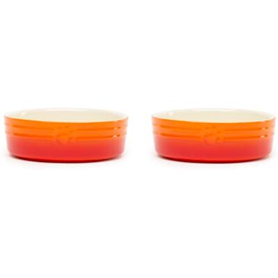 Scruffs Ombre 2pc Ceramic Dog Bowl Set Orange 15cm Scruffs Ombre 2pc Ceramic Dog Bowl Set Orange 15cm