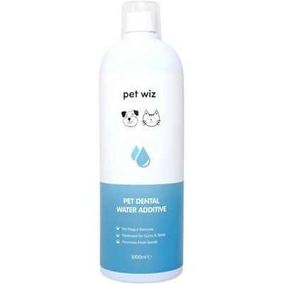 pet wiz Dental Water Additive for Dogs & Cats Fights Bad Breath Removes Plaque & Tartar Promotes Healthy Gums 1000ml pet wiz Dental Water Additive for Dogs & Cats Fights Bad Breath Removes Plaque & Tartar Promotes Healthy Gums 1000ml