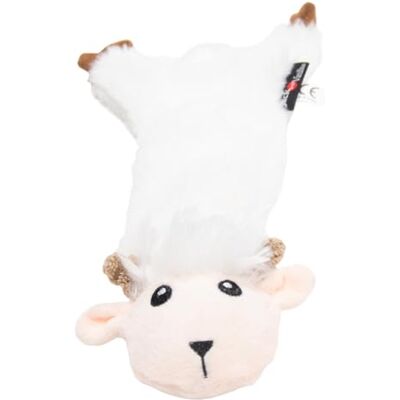 JACK AND VANILLA , White Sheep Plush Dog Toy 60 cm Realistic Design Sound Washable Ideal for Interactive Play Bright Colour Flatties Model JACK AND VANILLA , White Sheep Plush Dog Toy 60 cm Realistic Design Sound Washable Ideal for Interactive Play Bright Colour Flatties Model