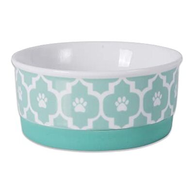 Bone Dry Lattice Collection Pet Bowl & Canister, Small, 4.25x2", Aqua Bone Dry Lattice Collection Pet Bowl & Canister, Small, 4.25x2", Aqua