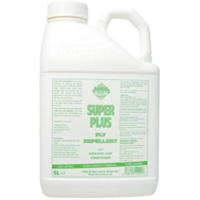 Barrier Animal Healthcare Super Plus Fly Repellent with Avocado Coat Conditioner for Horses 5 Litre Barrier Animal Healthcare Super Plus Fly Repellent with Avocado Coat Conditioner for Horses 5 Litre