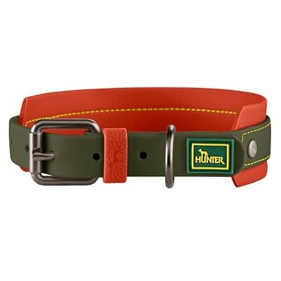 HUNTER Havana Mini Dog Collar Structured Fabric with Plastic Coating, Wide, Comfortable, Durable, Tear-Resistant, Weather-Resistant, Easy to Clean, Gunmetal Look, Size: 35 HUNTER Havana Mini Dog Collar Structured Fabric with Plastic Coating, Wide, Comfortable, Durable, Tear-Resistant, Weather-Resistant, Easy to Clean, Gunmetal Look, Size: 35